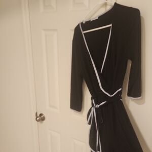 Calvin Klein Black Wrap Jumpsuit with White Trim